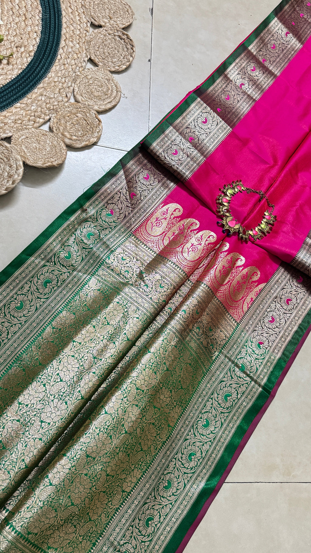 Indian Katan Silk Saree – full saree overview